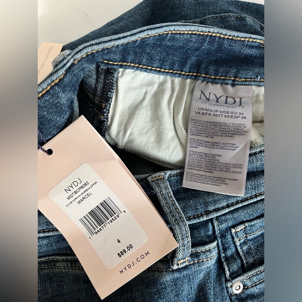 NWT NYDJ Chloe Capri Pants 4 Blue Marcel Denim Sideseam Zipper LIFTxTUCK‎ - Picture 10 of 11